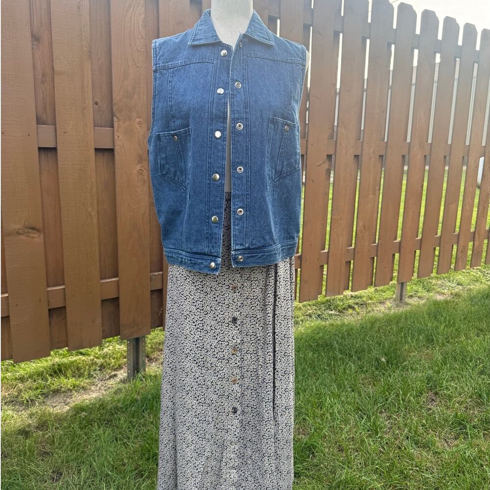 S.B. II by Bitterman 90's Retro Denim Vest Size Small